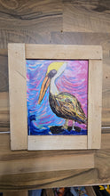 Load image into Gallery viewer, Pelican  in the pink sunset mounted print 10x12&quot;