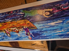 Load image into Gallery viewer, 5x16 signed paper print in poly bag Ship of fools: blue coast