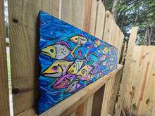 Load image into Gallery viewer, Original painting on built wood panel the flow series   12"x40"
