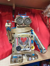 Load image into Gallery viewer, Dresser top  scrap robot sculpture  12.5 inches tall