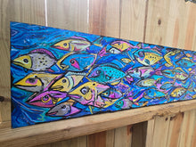 Load image into Gallery viewer, Original painting on built wood panel the flow series   12"x40"