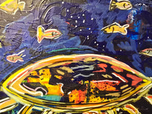 Load image into Gallery viewer, 11x14 crabs and fish original painting  on stretched canvas