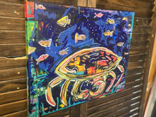 Load image into Gallery viewer, 11x14 crabs and fish original painting  on stretched canvas