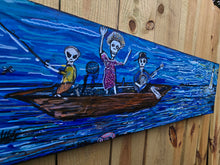 Load image into Gallery viewer, New Ship of Fools in Cape Fear Marsh original painting on built wood panel 43 in wide