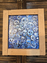 Load image into Gallery viewer, Blue skulls print framed 10x10