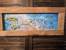 Load image into Gallery viewer, Wrightsville beach map art 7x18 framed  stained