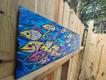 Load image into Gallery viewer, Original painting on built wood panel the flow series   12"x40"