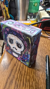 4x4  little skull  2 on stretched gallery wrapped canvas original