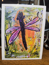 Load image into Gallery viewer, 5x7 mini print /note card dragonfly art