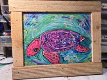 Load image into Gallery viewer, 10x12 framed print aloha sea turtle