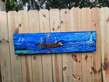 Load image into Gallery viewer, New Ship of Fools in Cape Fear Marsh original painting on built wood panel 43 in wide