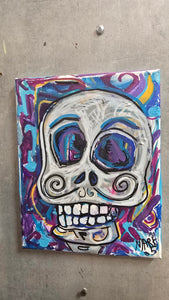 Bone head bill    " original 8x10 mixed media painting on stretched canvas