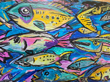 Load image into Gallery viewer, Original painting on built wood panel the flow series   12"x40"