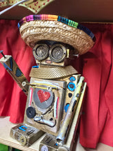 Load image into Gallery viewer, Dresser top  scrap robot sculpture  12.5 inches tall
