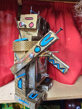 Load image into Gallery viewer, Dresser top  scrap robot sculpture  12.5 inches tall