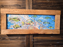 Load image into Gallery viewer, Wrightsville beach map art 7x18 framed  stained