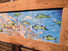 Load image into Gallery viewer, Wrightsville beach map art 7x18 framed  stained