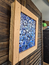Load image into Gallery viewer, Blue skulls print framed 10x10