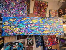Load image into Gallery viewer, Original painting on built wood panel the flow series   12"x40"