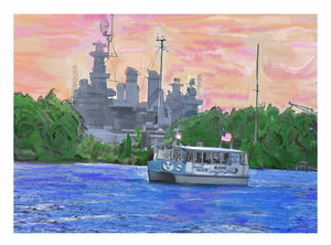 10x8  signed art print by Mark Herbert wilmington water tours