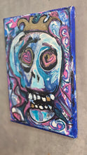 Load image into Gallery viewer, Skull jester king 9x12&quot; original on stretched canvas