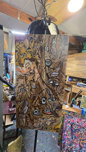 12x24  painting on stretched canvas "mortal coil fertil soil"