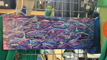 Load image into Gallery viewer, 27.5 x 10   orginal painting  wood purple pink fish the flow