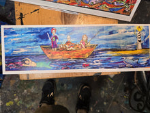 Load image into Gallery viewer, 5x16 signed paper print in poly bag Ship of fools: blue coast