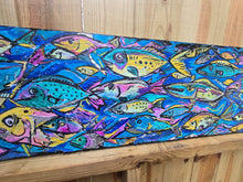 Load image into Gallery viewer, Original painting on built wood panel the flow series   12"x40"