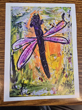 Load image into Gallery viewer, 5x7 mini print /note card dragonfly art