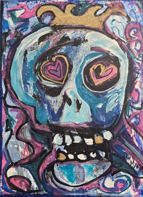 Skull jester king 9x12