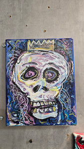 8x10  original on stretched canvas skull dude elder king