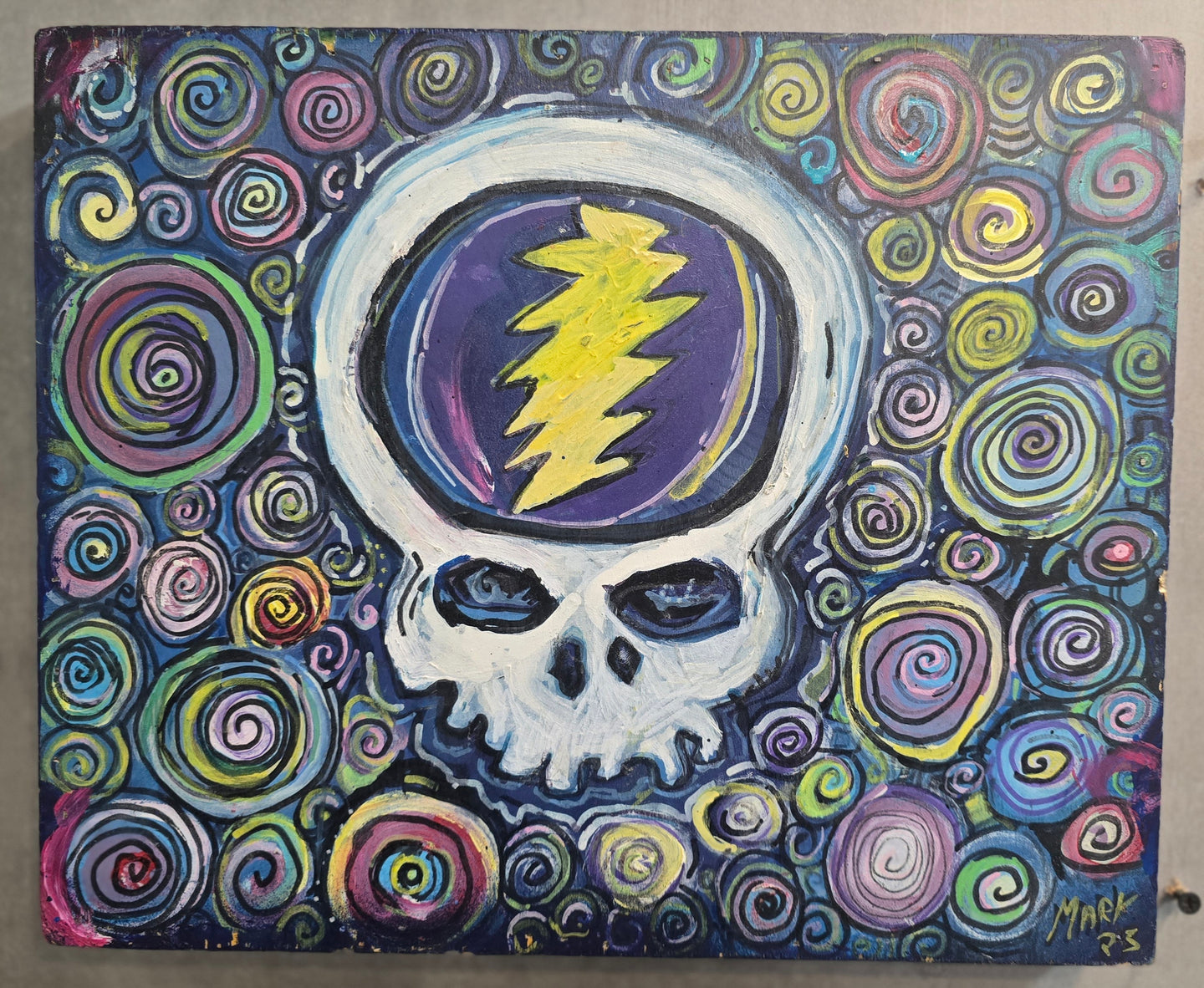 15 x12.26 spiral hard candy  stealie dead head original