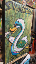 Load image into Gallery viewer, Sneaky goose 16x10 embellished print ready to hang built panel