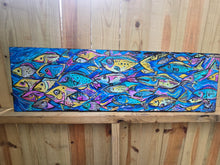 Load image into Gallery viewer, Original painting on built wood panel the flow series   12"x40"