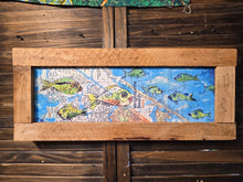 Load image into Gallery viewer, Wrightsville beach map art 7x18 framed  stained