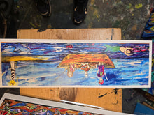 Load image into Gallery viewer, 5x16 signed paper print in poly bag Ship of fools: blue coast