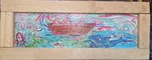 Load image into Gallery viewer, Ship  of fools : shark attack   7x19 embellished framed print (