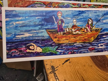 Load image into Gallery viewer, 5x16 signed paper print in poly bag Ship of fools: blue coast