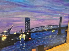 Load image into Gallery viewer, 12x10  framed print Cape fear memorial  bridge wilmington nc