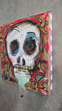 Load image into Gallery viewer, 10x10  original on stretched canvas skull dude