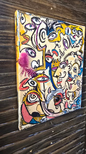 8x10 painting on stretched canvas "wild thoughts"
