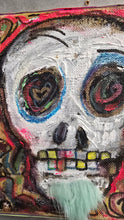 Load image into Gallery viewer, 10x10  original on stretched canvas skull dude