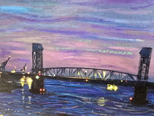 Load image into Gallery viewer, 12x10  framed print Cape fear memorial  bridge wilmington nc