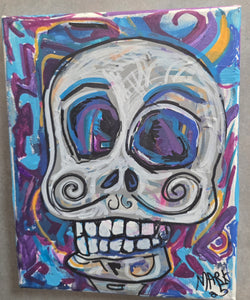 Bone head bill    " original 8x10 mixed media painting on stretched canvas