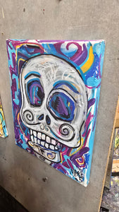 Bone head bill    " original 8x10 mixed media painting on stretched canvas