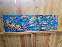 Load image into Gallery viewer, Original painting on built wood panel the flow series   12"x40"