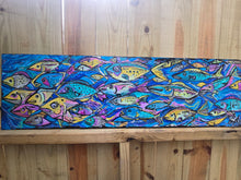 Load image into Gallery viewer, Original painting on built wood panel the flow series   12"x40"