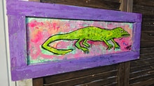 Load image into Gallery viewer, 19×8 lizard orginal on wood