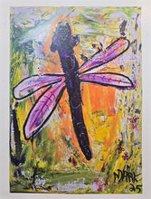 Load image into Gallery viewer, 5x7 mini print /note card dragonfly art
